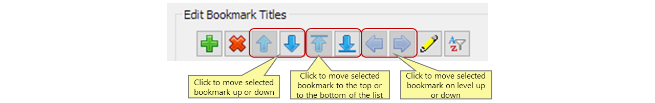 Use buttons to organize bookmarks